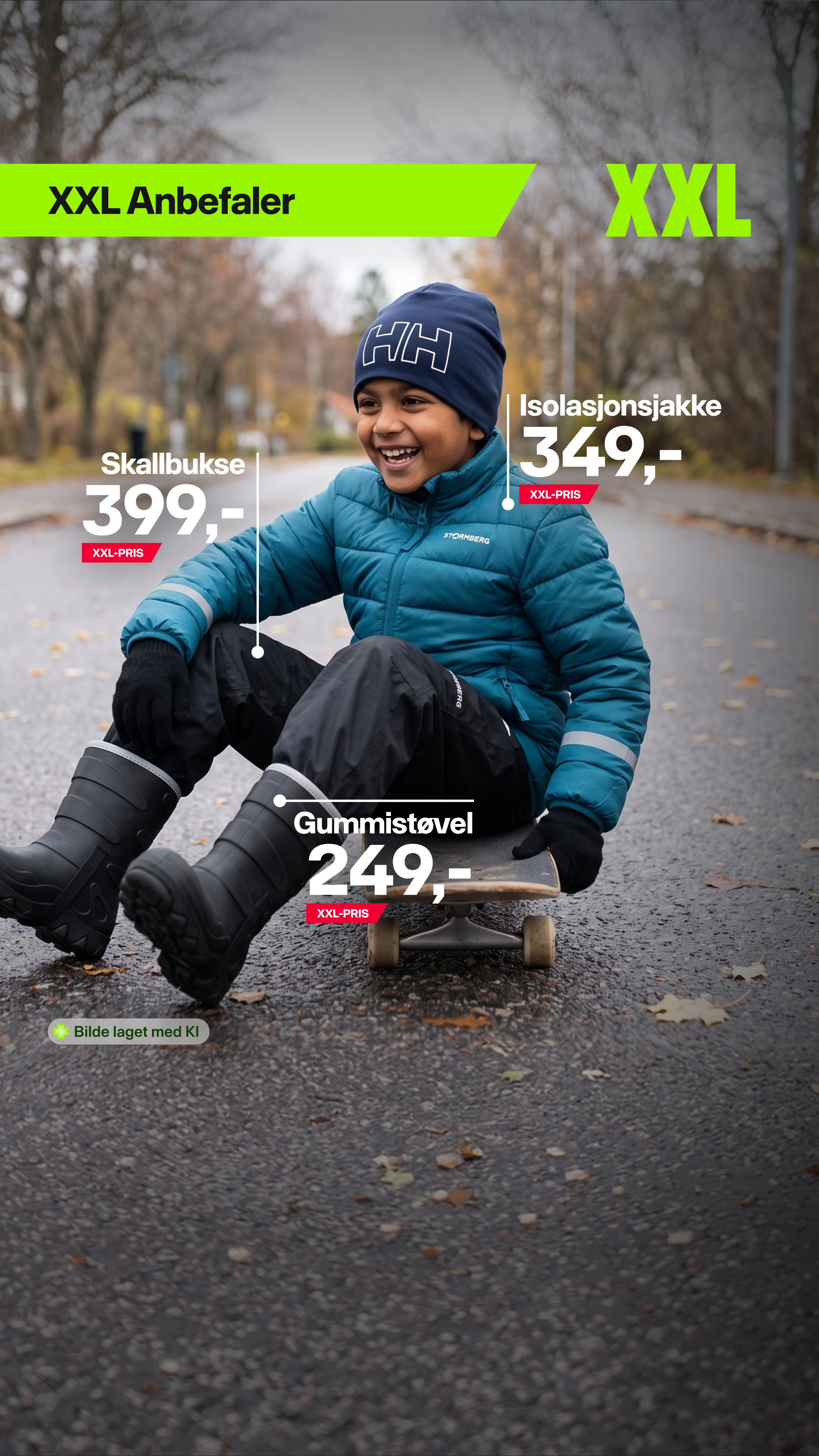 XXL Sport & Villmark Facebook ad: Antrekket vi anbefaler for kalde dager