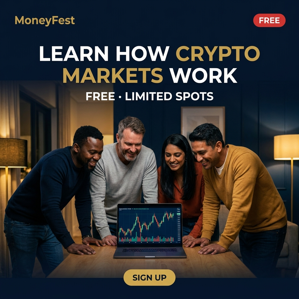 Moneyfest School Facebook ad: To learn more, follow the link