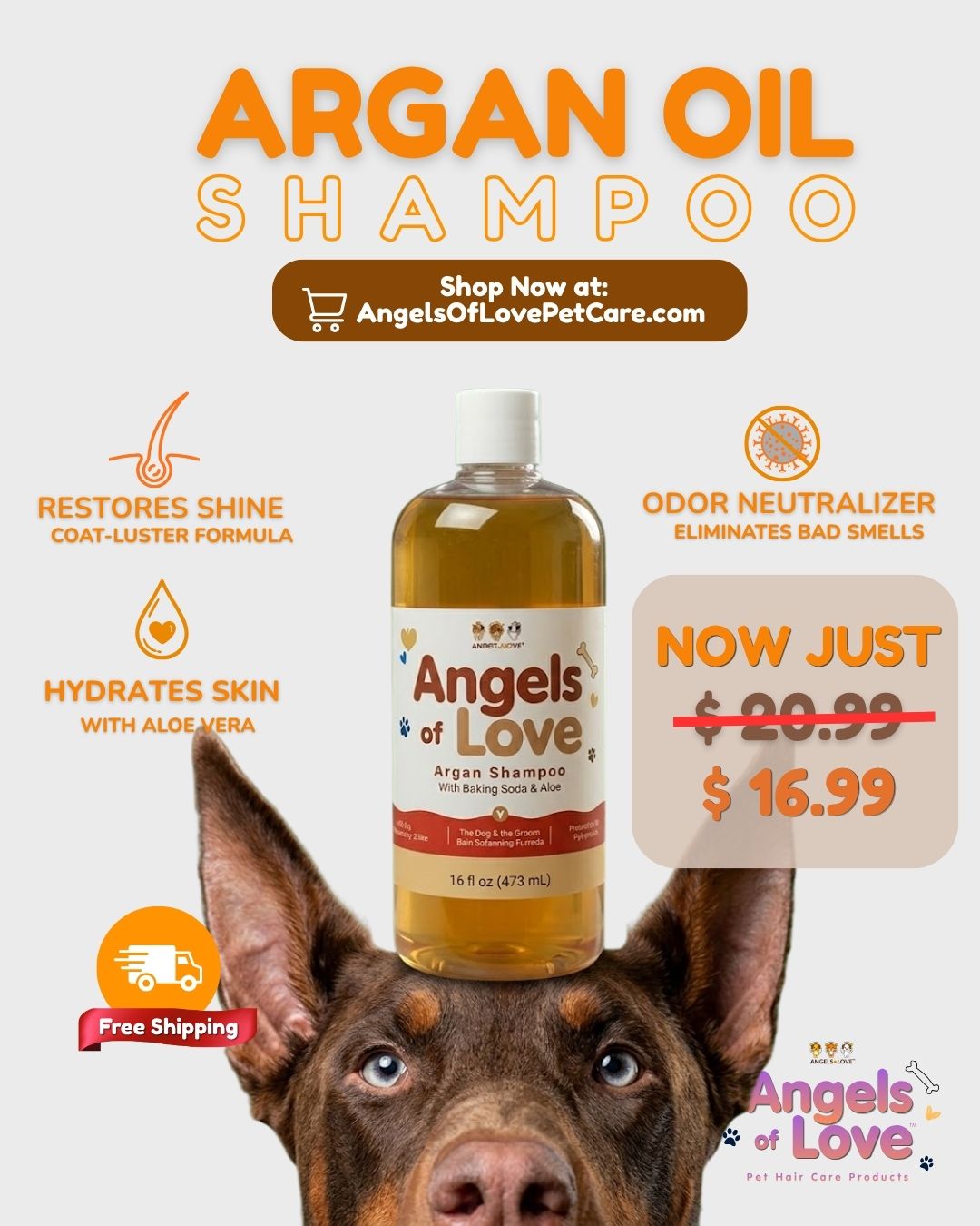 Angels Of Love Pet Care Facebook ad: Argan Oil Dog Shampoo | Hydrate & Shine | Angels of Love…