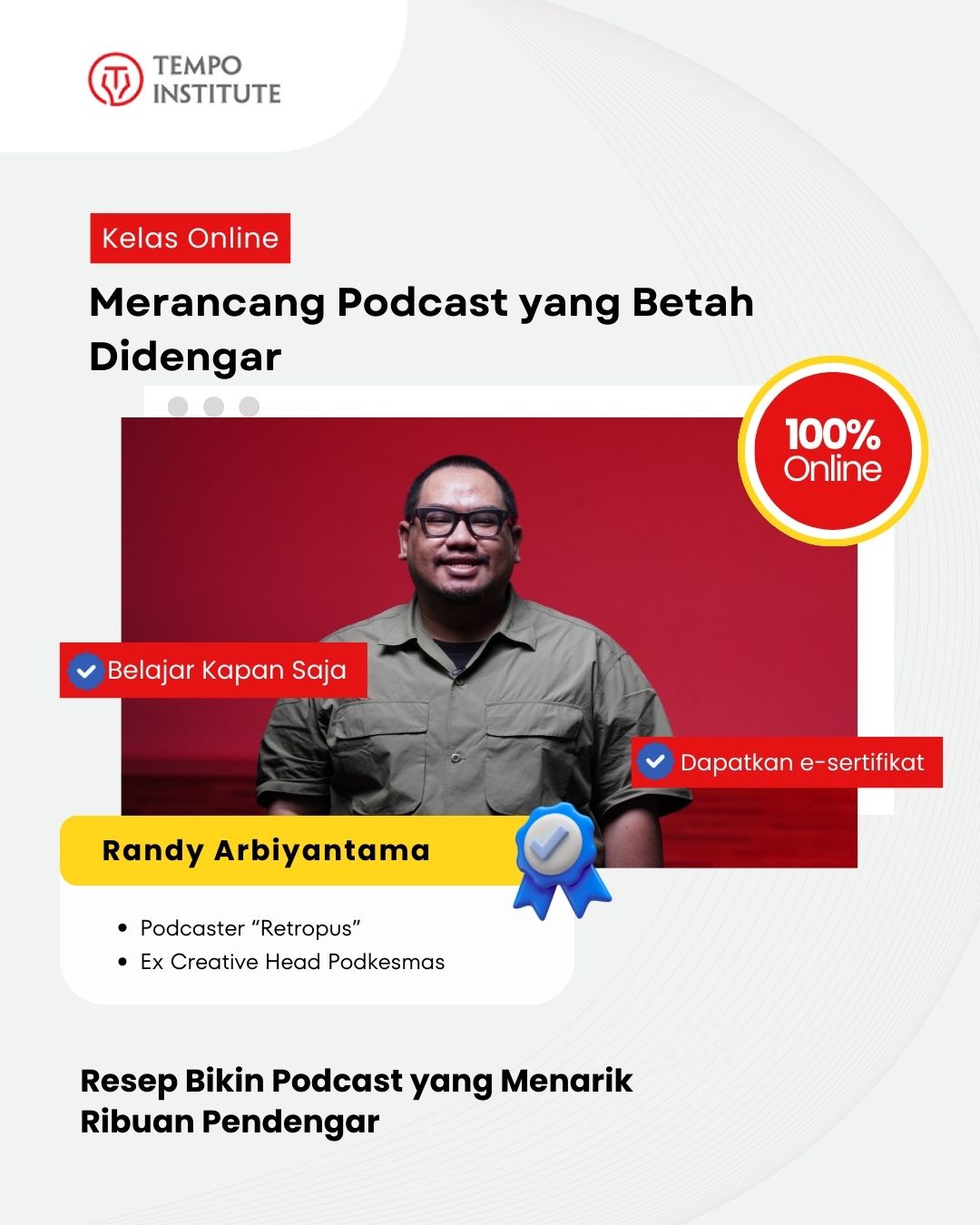 Tempo Institute Facebook ad: Belajar langsung dari Jurnalis & Praktisi Senior TEMPO.