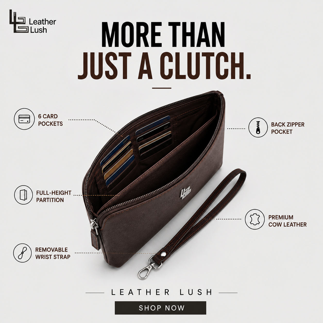 LeatherLush.com Facebook ad: ๐๐ซ๐๐ฆ๐ข๐ฎ๐ฆ ๐๐๐ง๐ฎ๐ข๐ง๐ ๐๐๐๐ญ๐ก๐๐ซโฆ