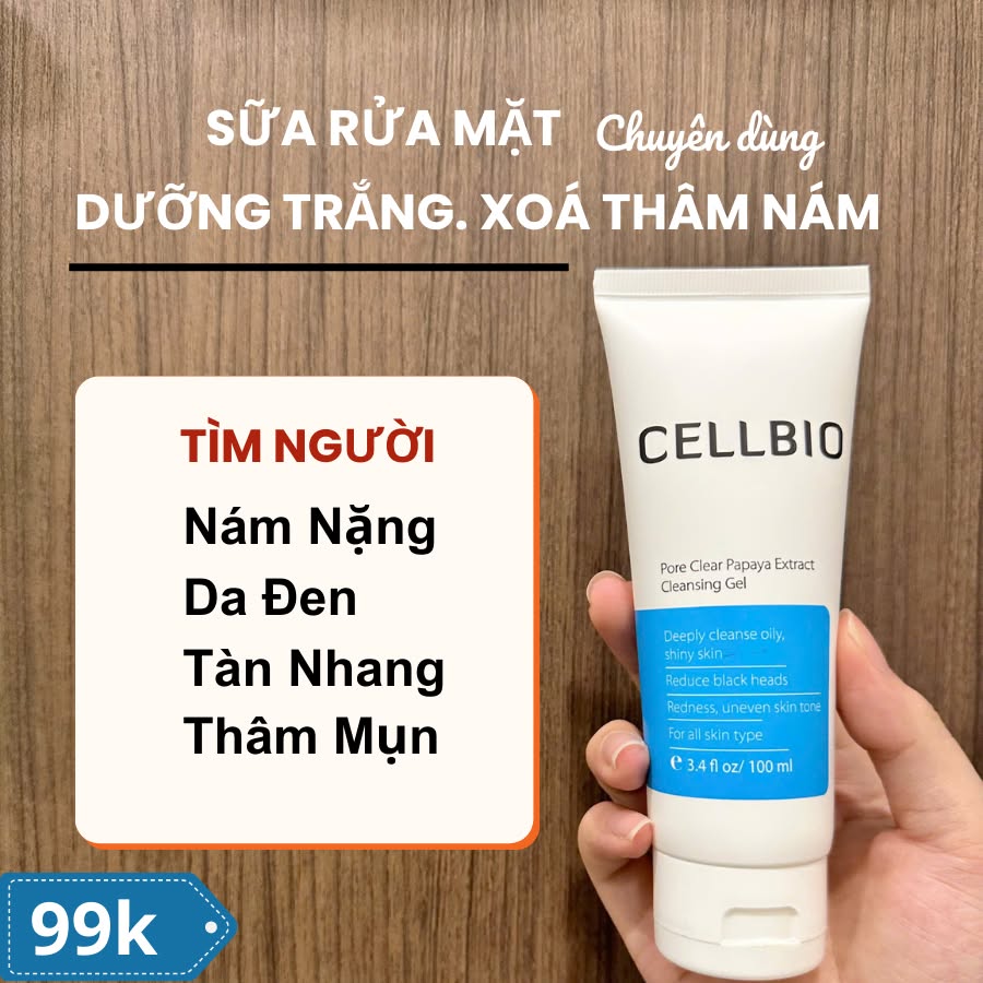 Cellbio-Sữa Rửa Mặt Dưỡng Sáng Da, Giảm Nám, Thâm Mụn Facebook ad: 2 Tuần Dưỡng Trắng. Xoá Thâm Nám