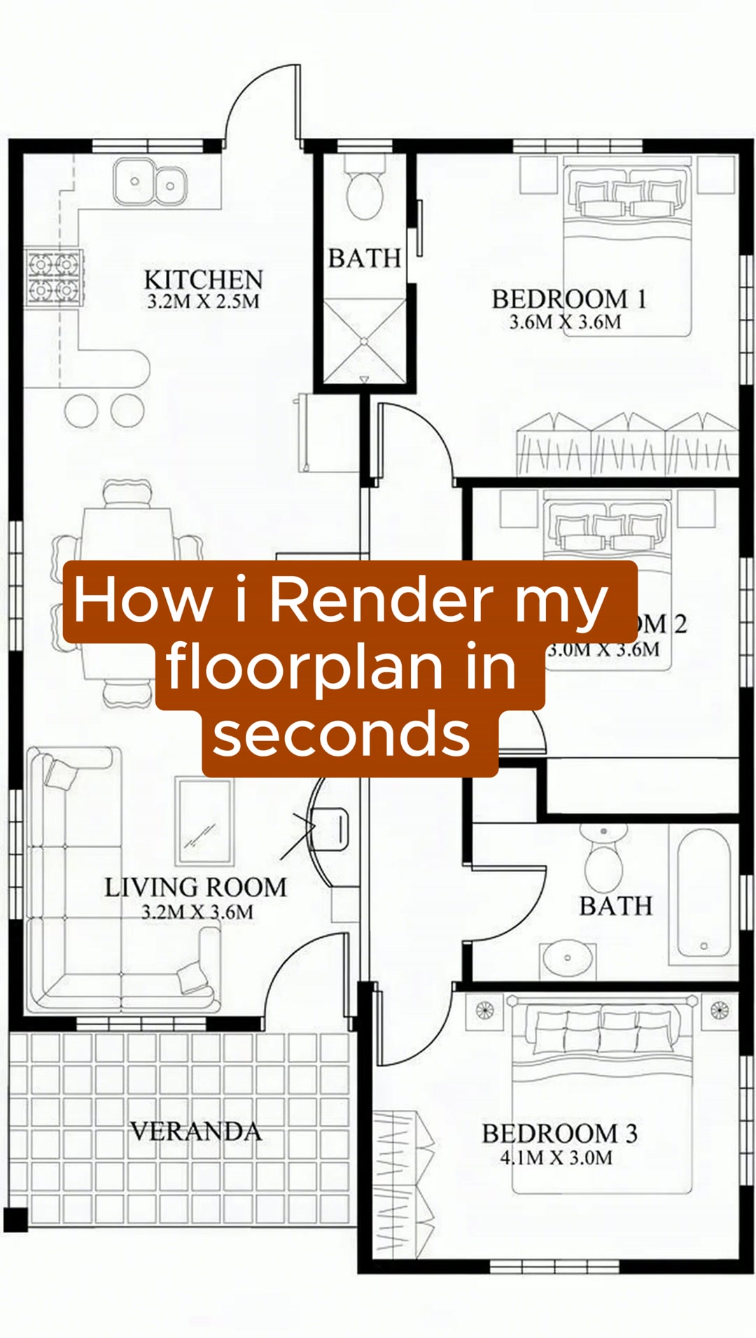 Archsynth Facebook ad: Turn Any Floorplan Into a 3D Isometric Render in seconds