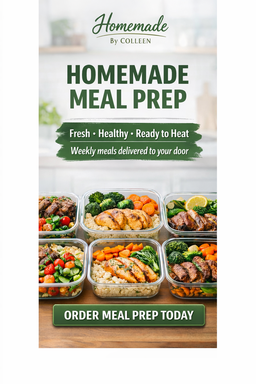 Homemade by Colleen Facebook ad: Say goodbye to meal planning stress!