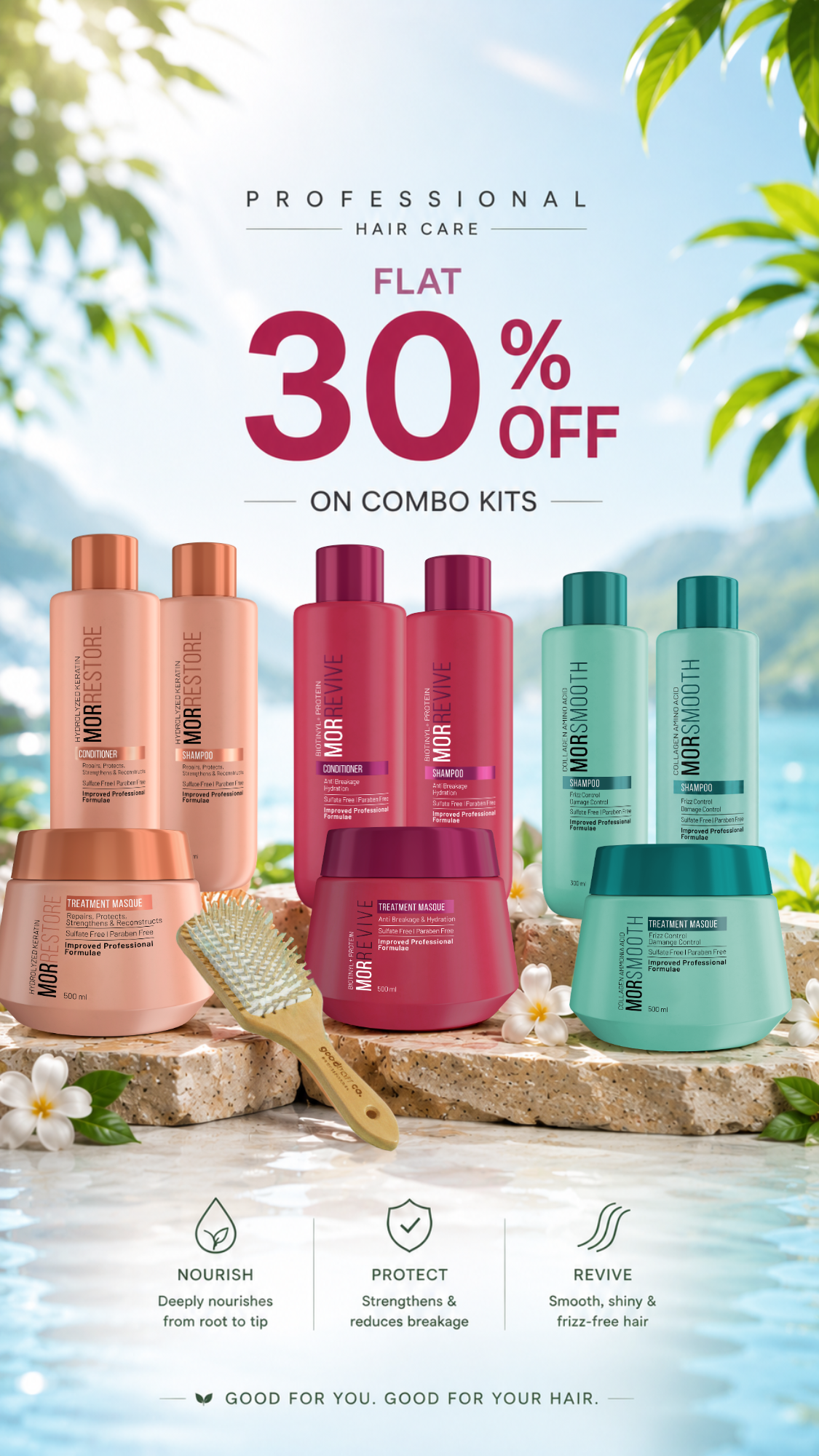 Mor Hair Facebook ad: FLAT 30% OFF