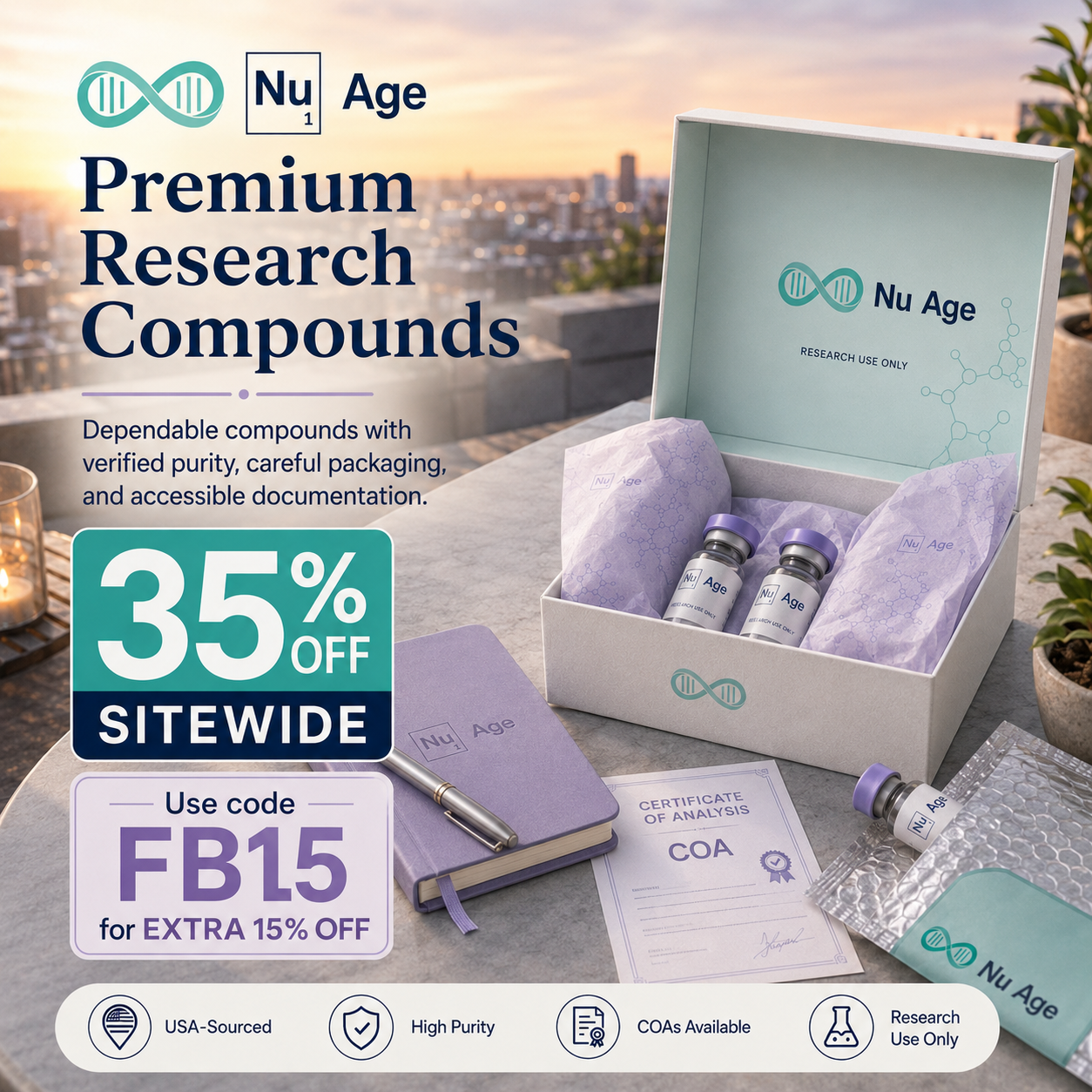 Nuage Research Facebook ad: 35% OFF + Extra 15% with FB15