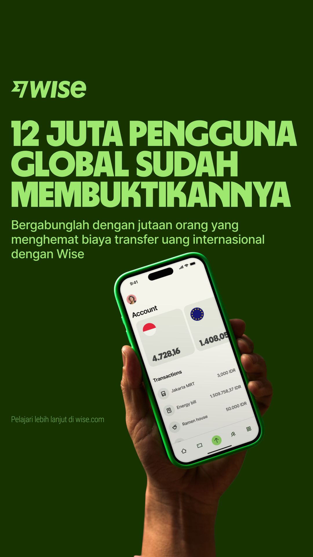 Wise Facebook ad
