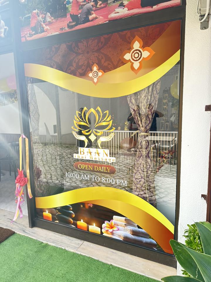 Baan Thai Massage Facebook ad: Hello, Baan Thai Massage shop is open today…