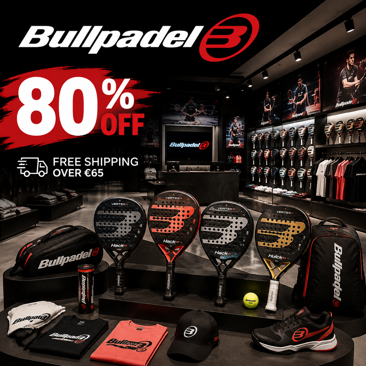 Online shop Facebook ad: Upgrade your padel experience with Bullpadel.