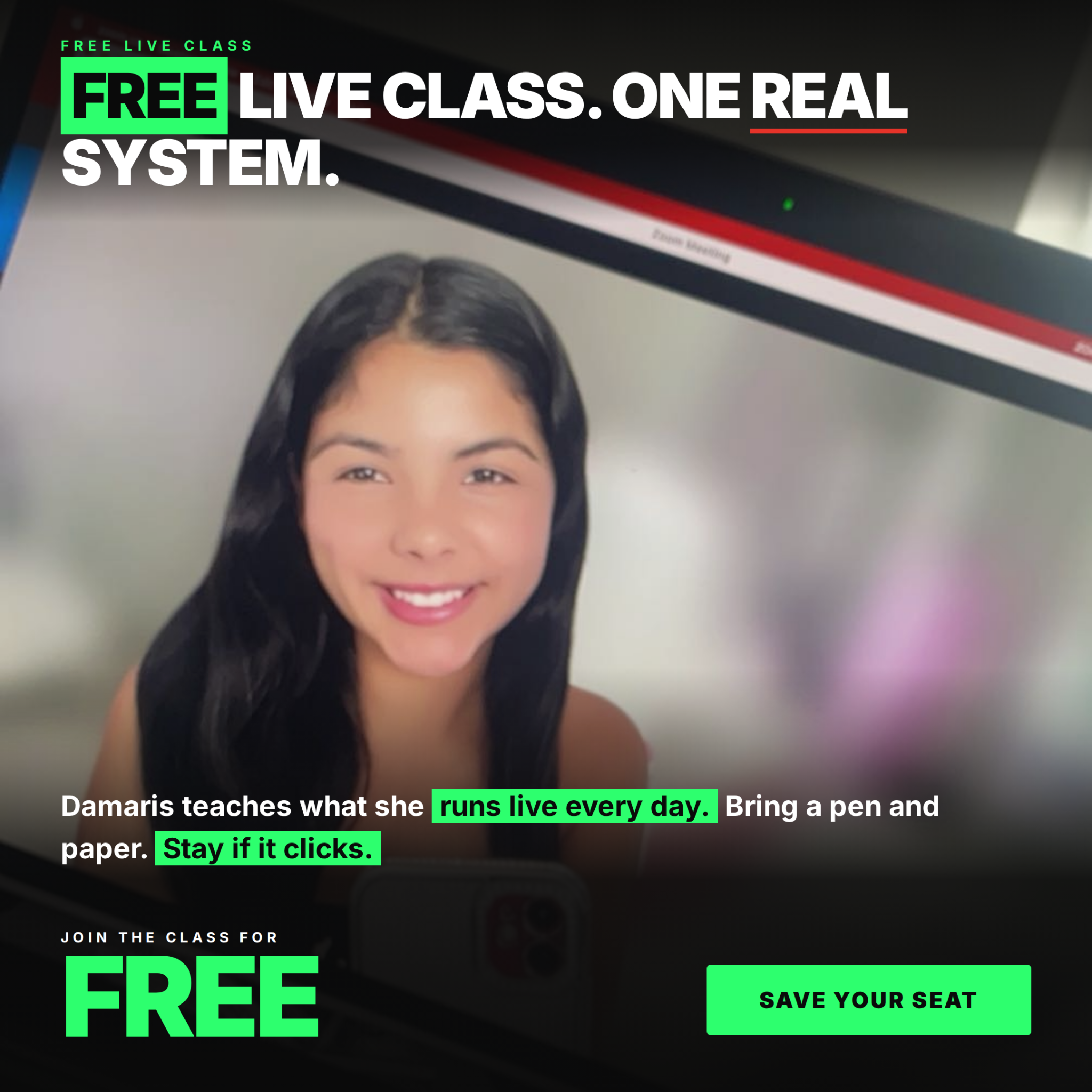 Damaris Avila Options Trading Facebook ad