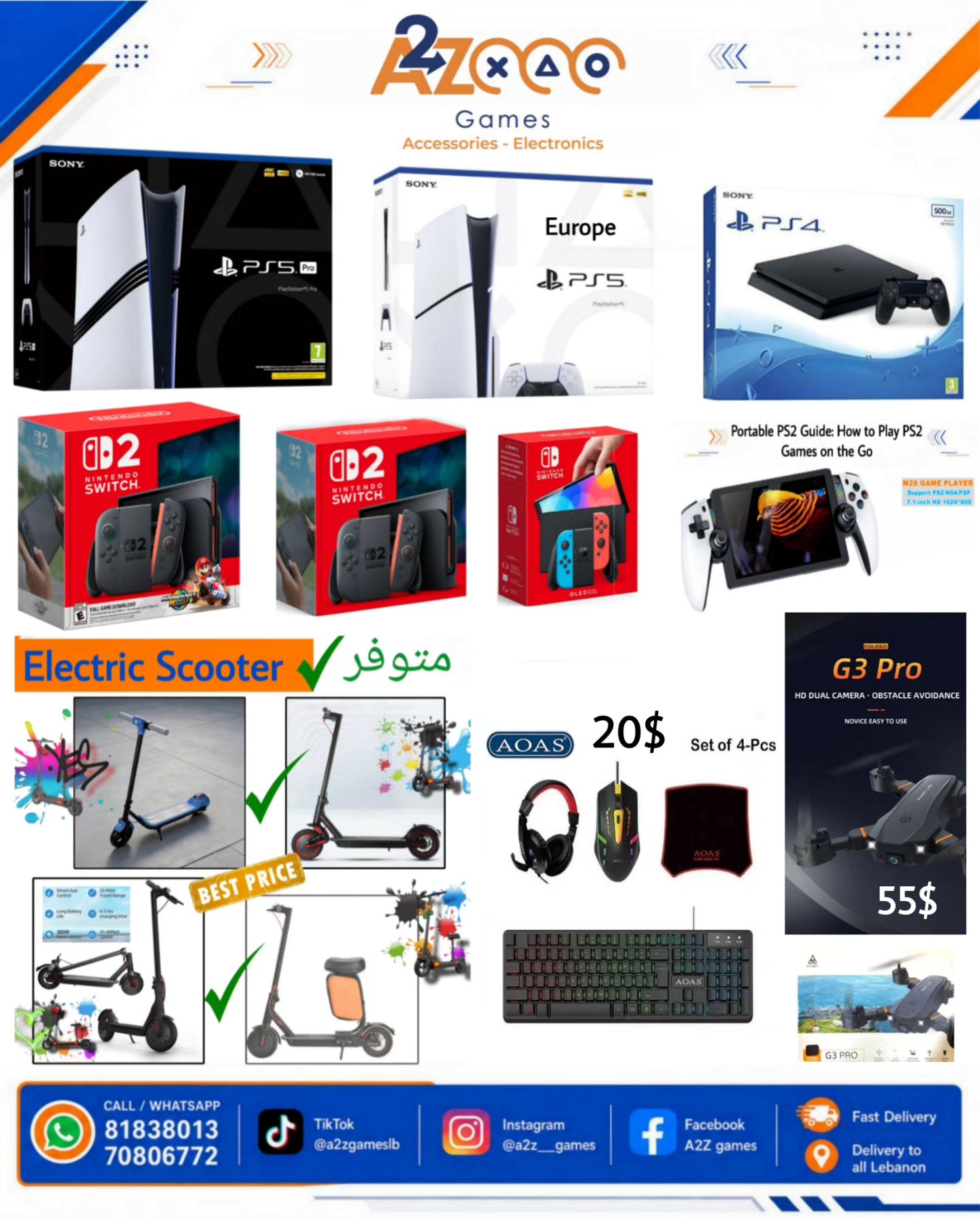 A2Z Games Facebook ad: Welcome to A2Z Games