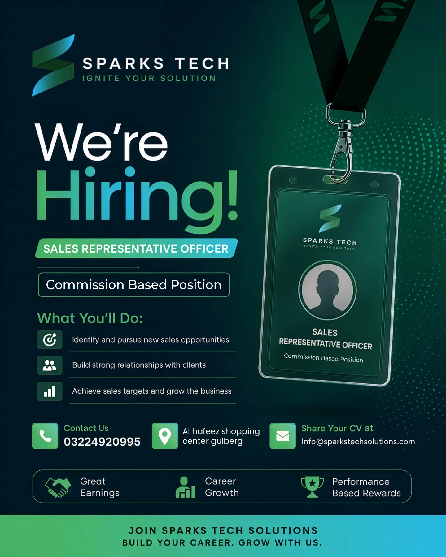 sparkstechsolutions_ Facebook ad: Sales Representative Officer (Commission Based), Sparks…