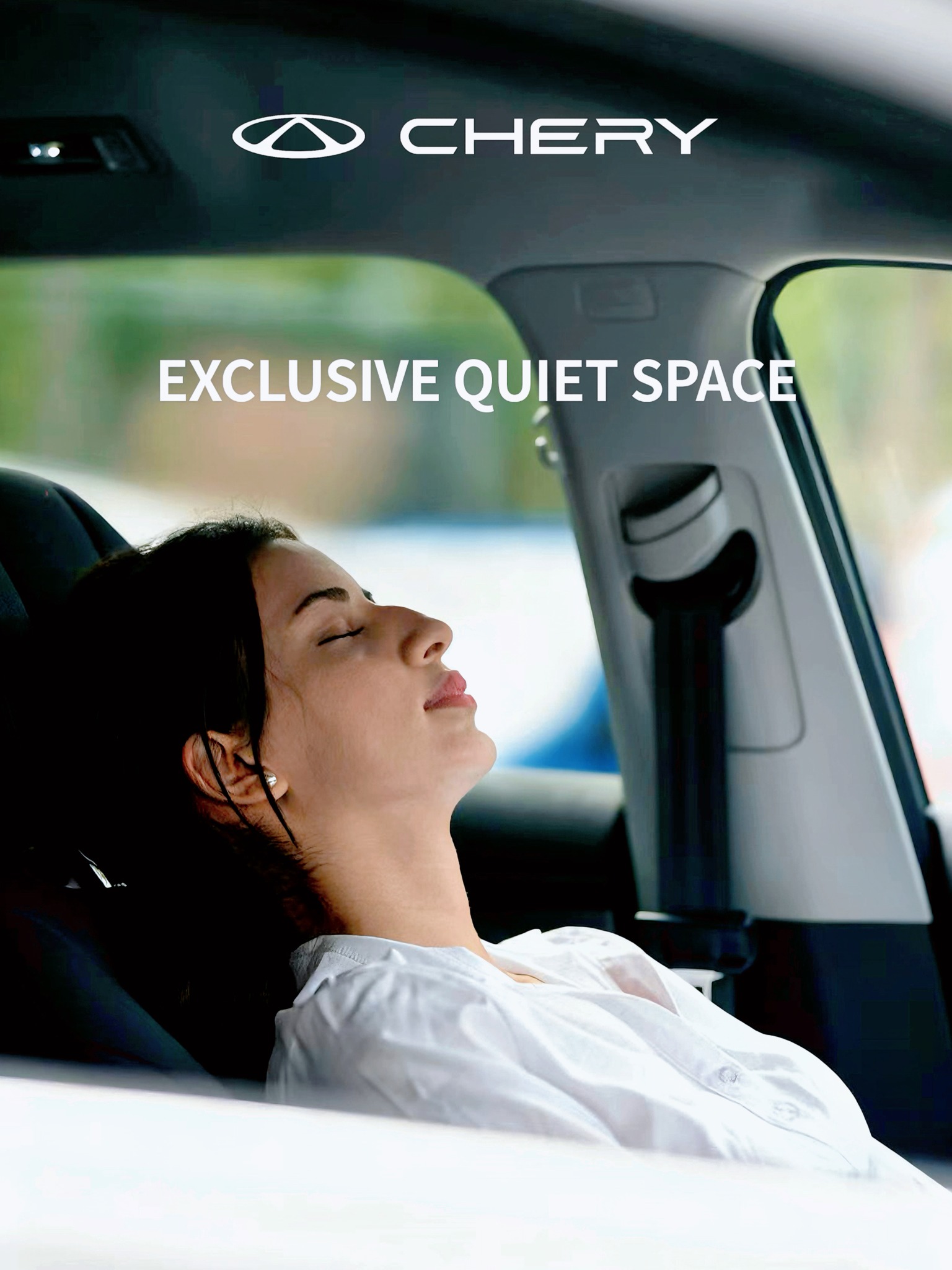 Chery Finland Facebook ad: One touch, and the world outside fades away.