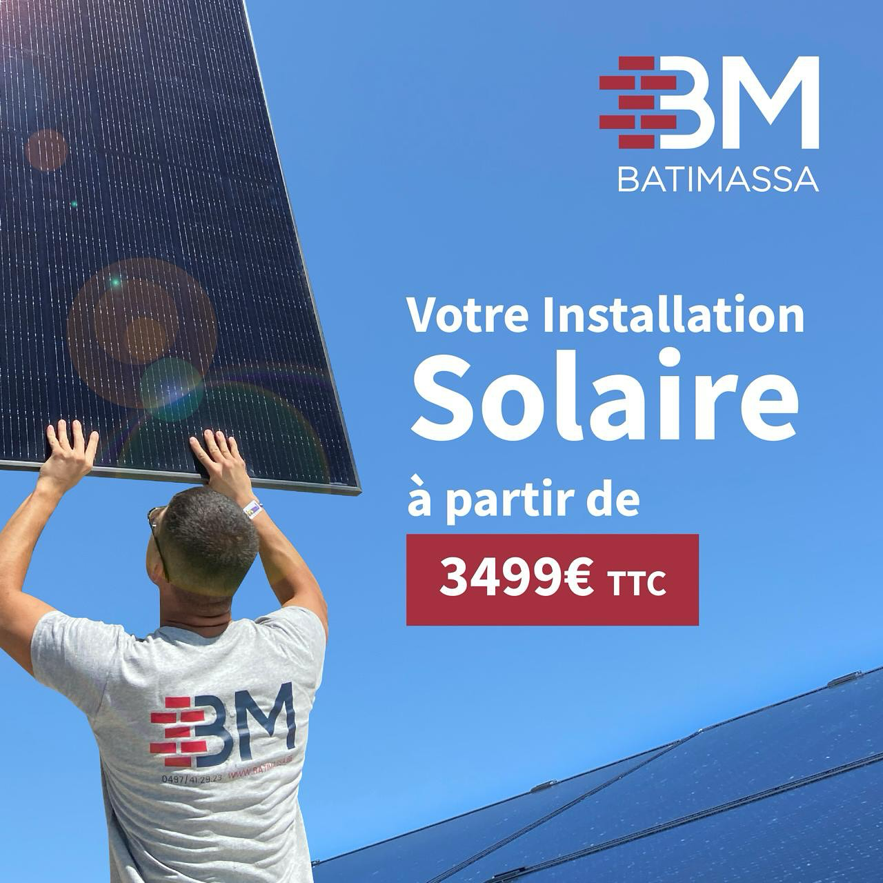 BatiMassa Facebook ad: Promo panneaux solaires