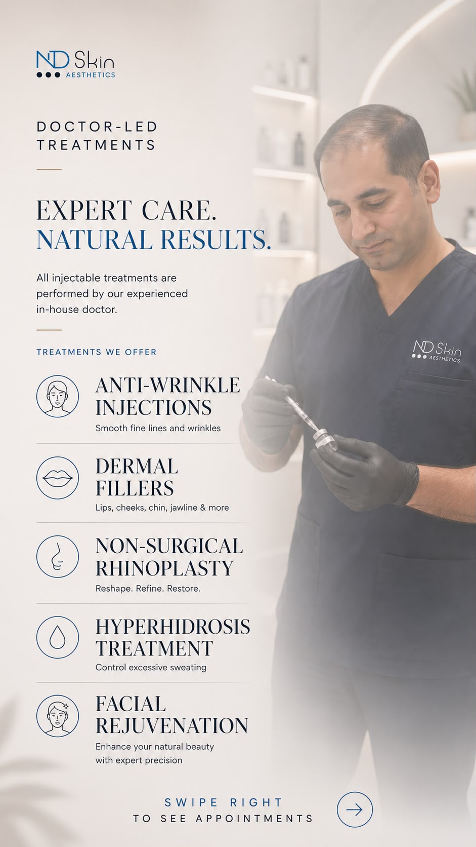 ND Skin Aesthetics Facebook ad: At ND Skin Aesthetics, all injectable treatments are…