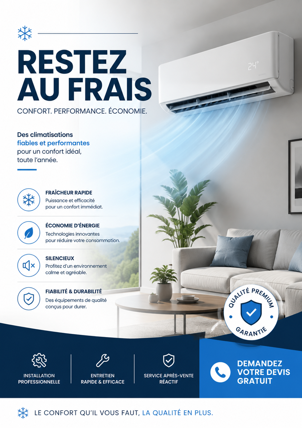 Spbatimmo Facebook ad: Votre devis clim gratuit en 2 min
