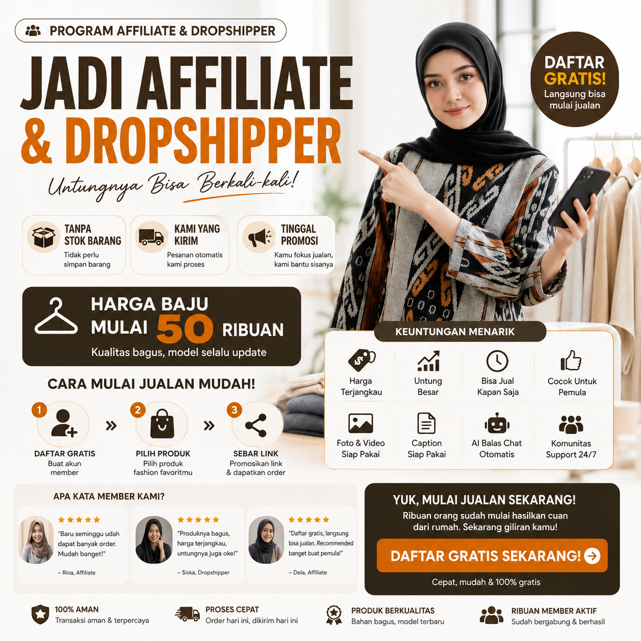 Grosir Baju Muslimah Facebook ad from Jul 6, 2026