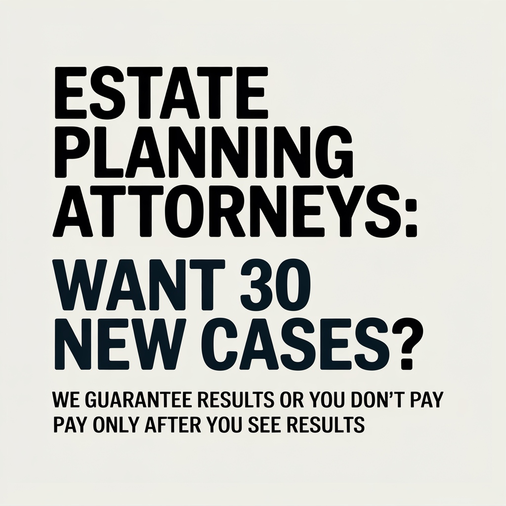 Get More Cases Facebook ad: For Estate Planning Law Firms ONLY.