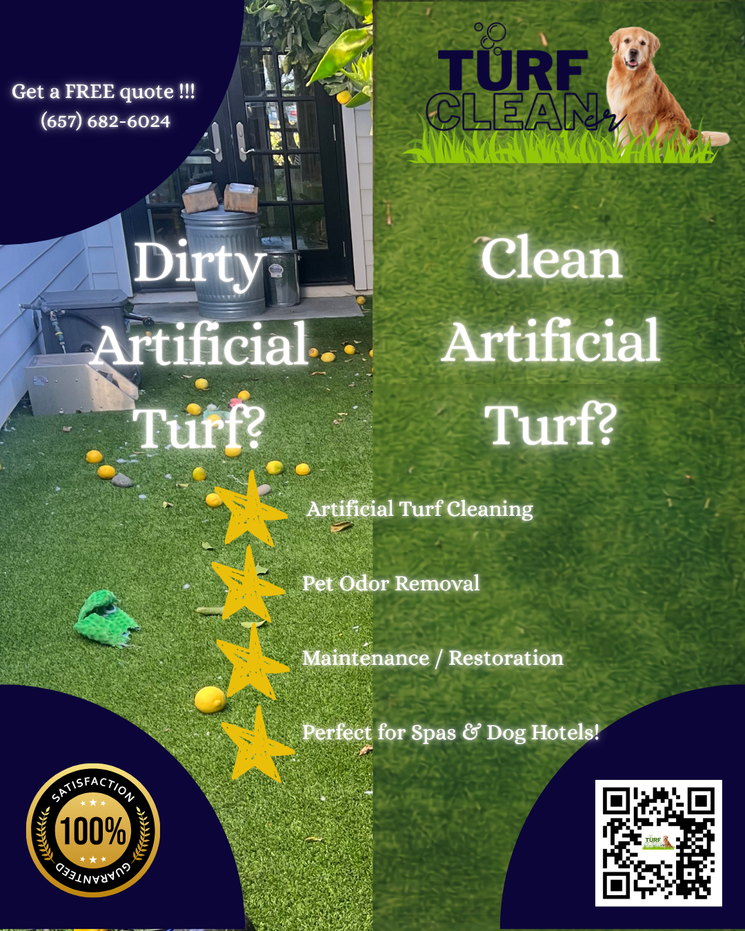 Turf Cleaner Facebook ad: Dirty Turf? We Fix It
