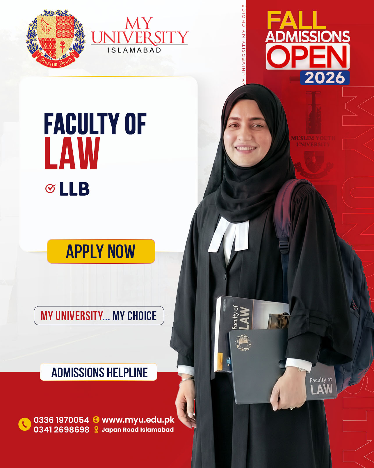 MY University Facebook ad: Your future starts at My University Islamabad.