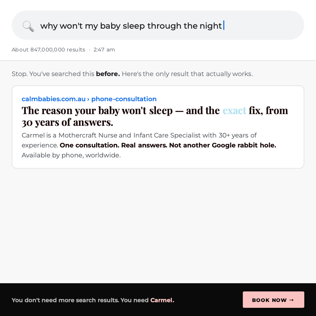 Calm Babies Facebook ad