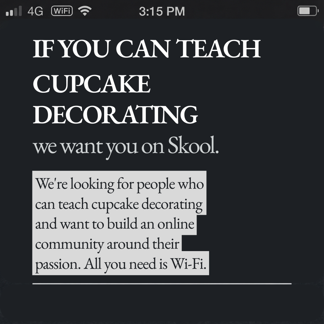 Skool Facebook ad