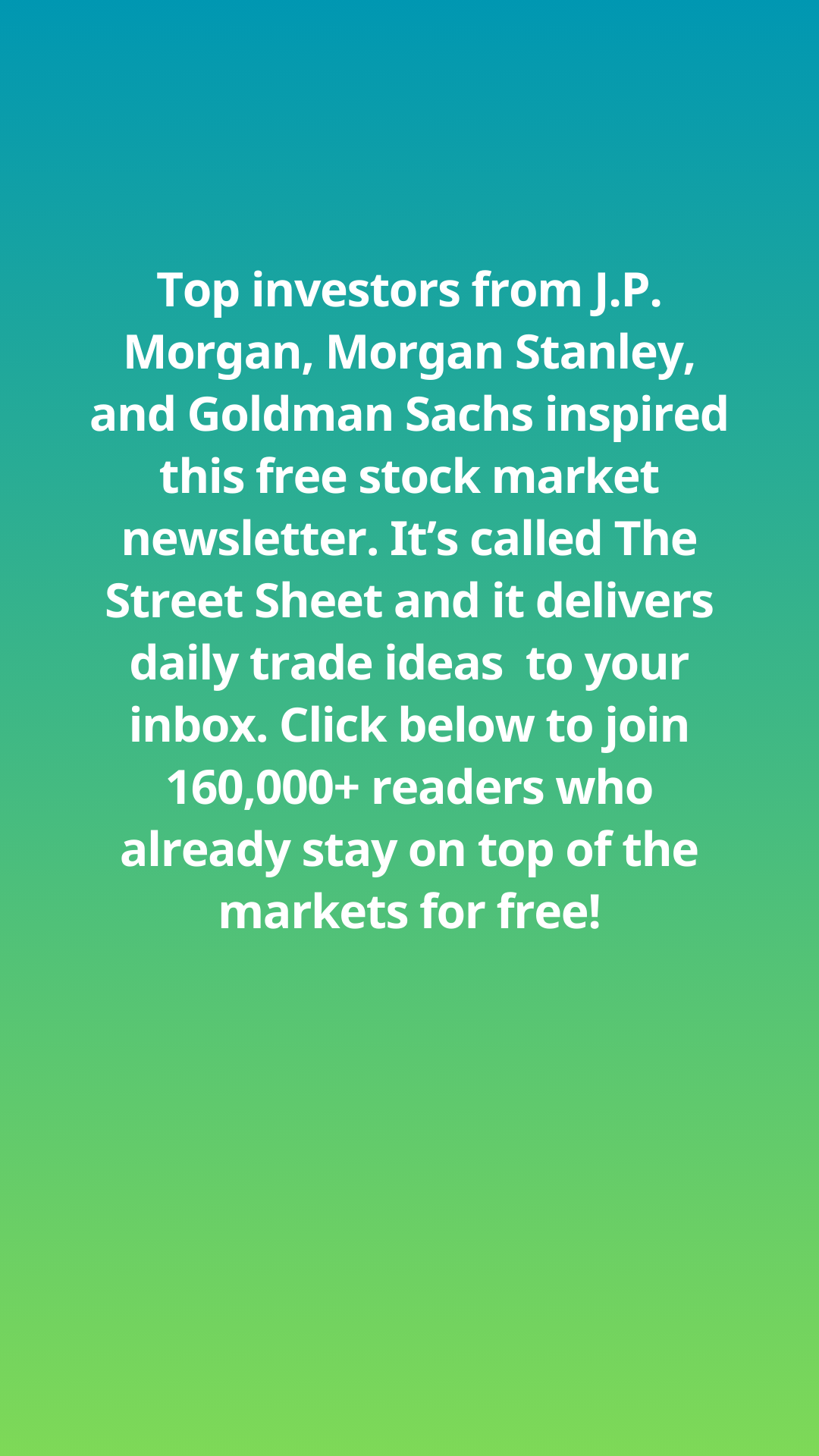 The Street Sheet Facebook ad: Daily Trading Newsletter