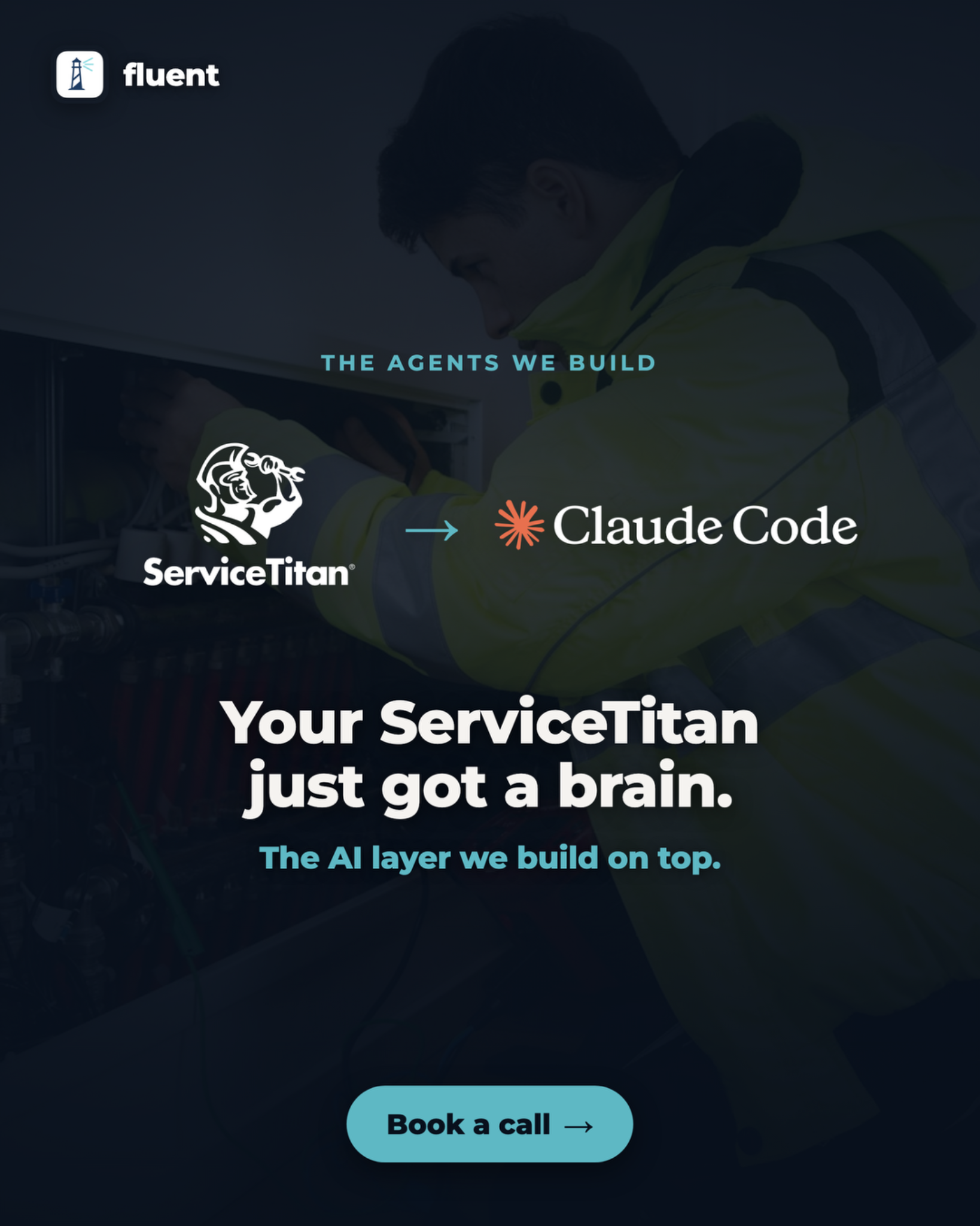 Fluent AI Consulting Facebook ad: Integrate Service Titan with Claude Code to Build Custom…