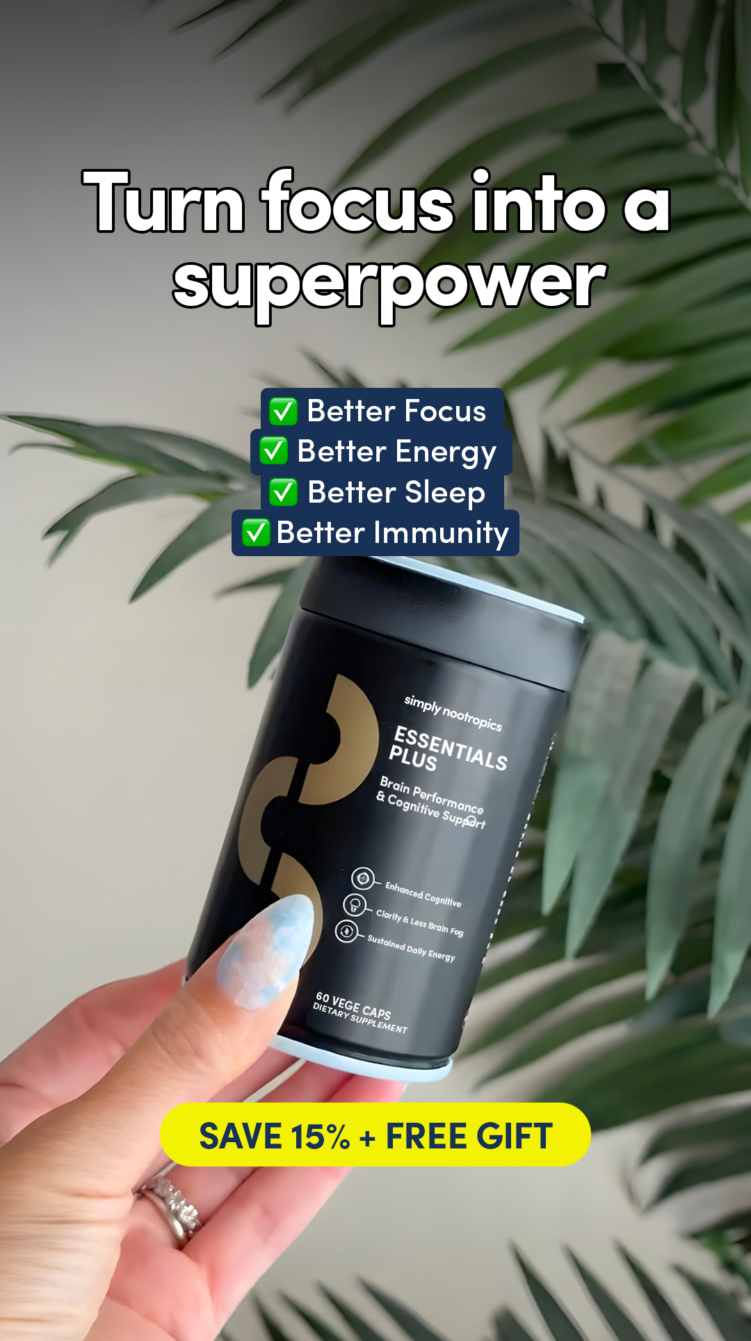 Simply Nootropics Facebook ad