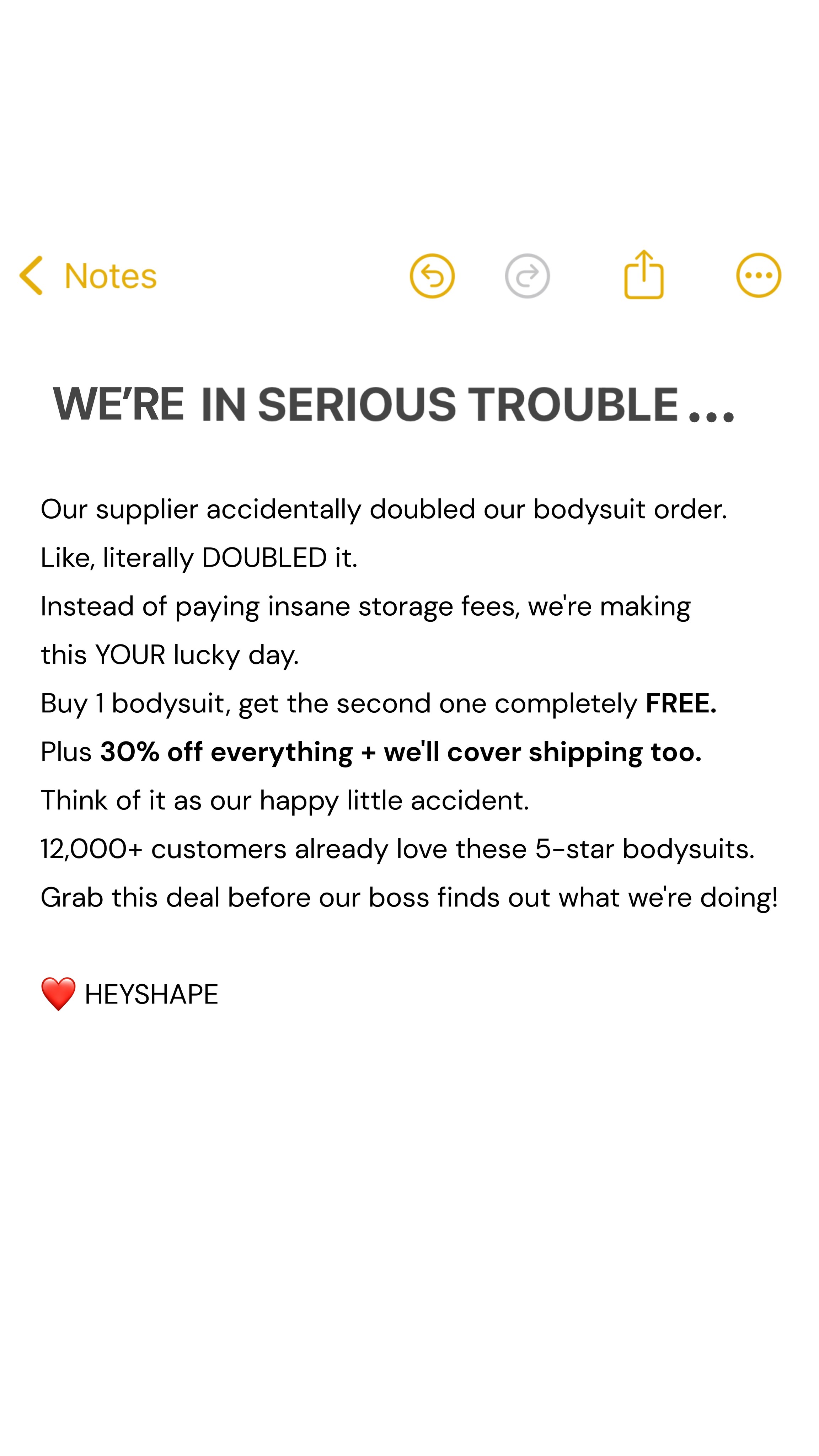 HeyShape Facebook ad