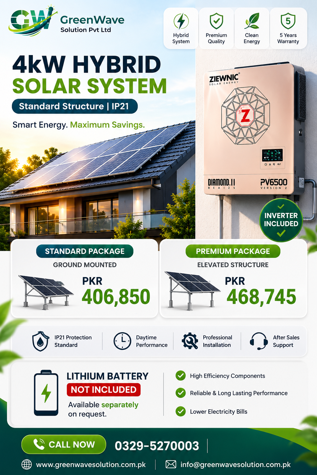 GreenWave Solution Pvt. Ltd Facebook ad: **Choose the Right Solar Package for Your Home…
