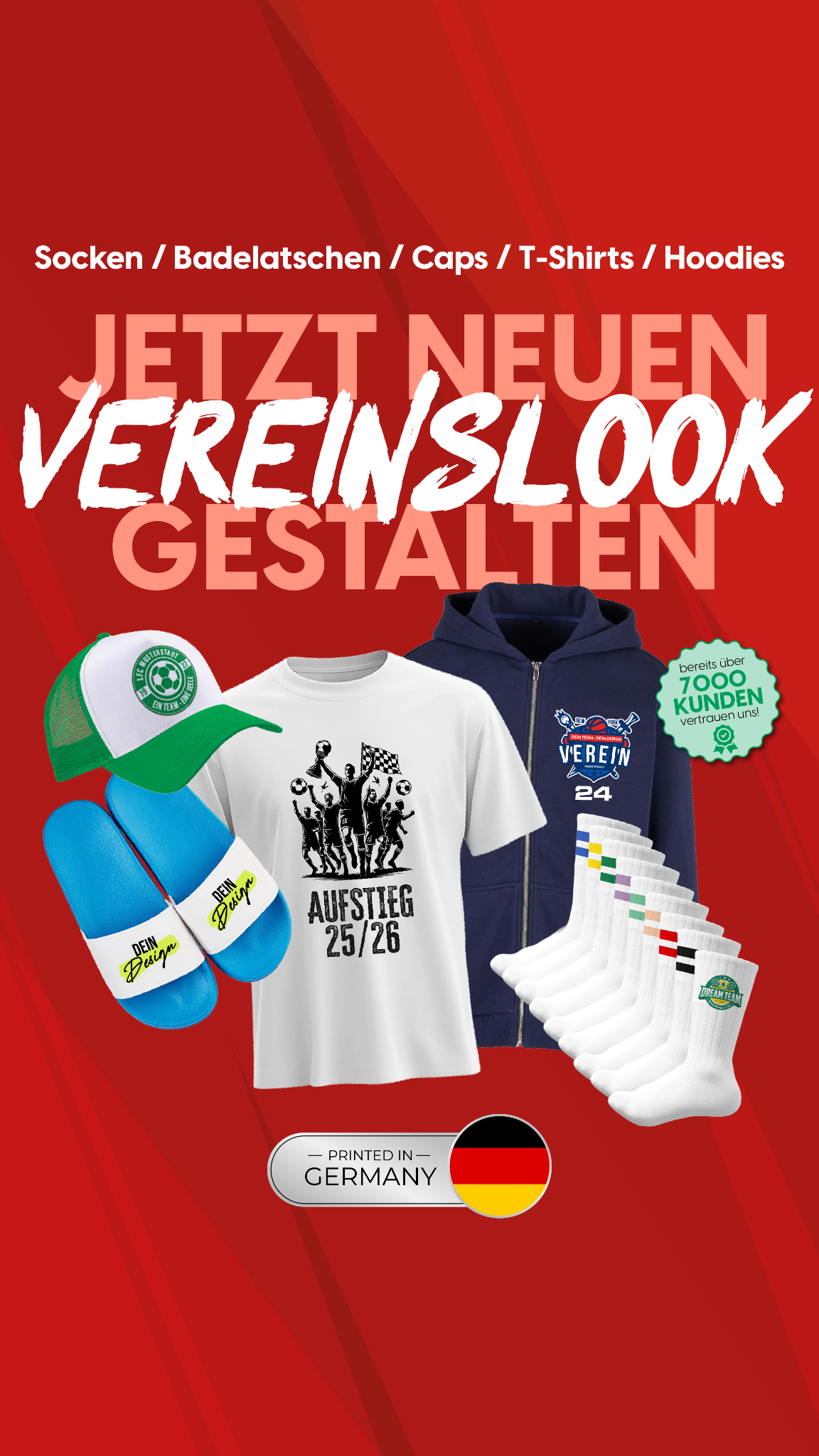 Printiteasy Facebook ad: Vereinsstyle in Minuten erstellen