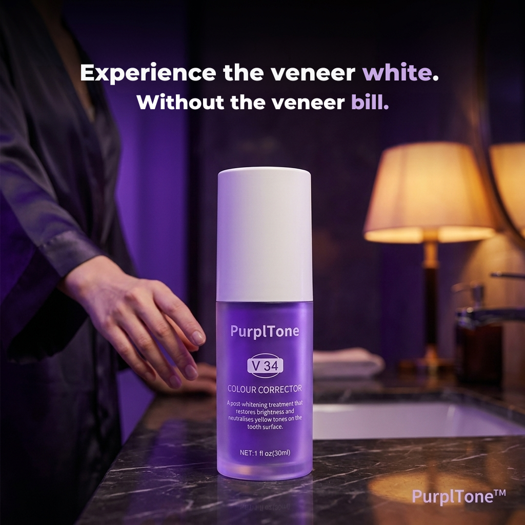PurplTone Facebook ad: Veneer-White Smile. $25. First Brush.