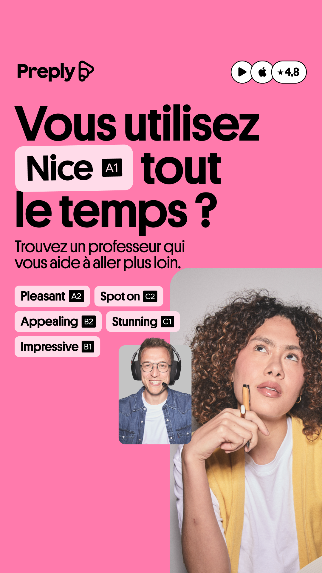Preply Facebook ad