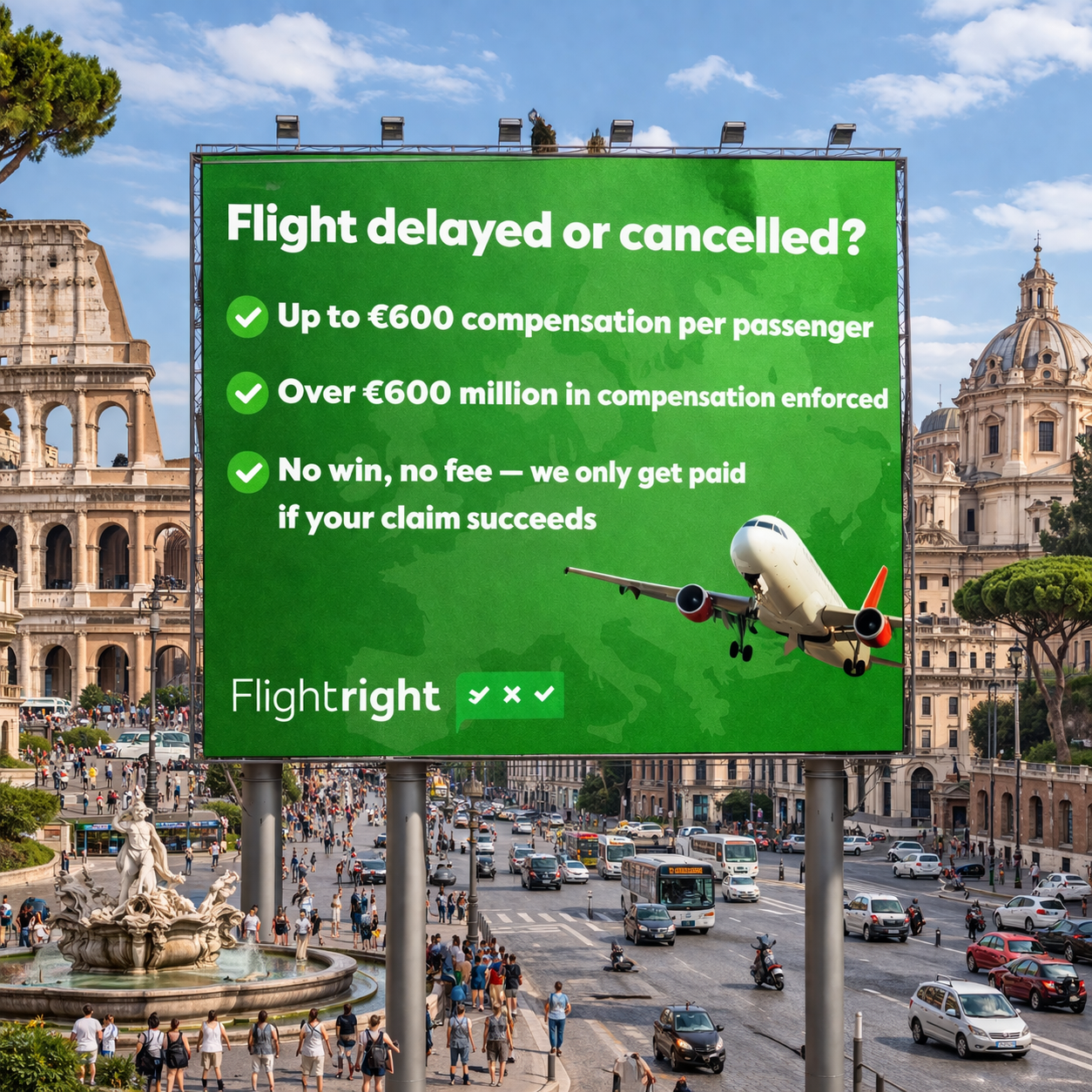 Flightright Facebook ad