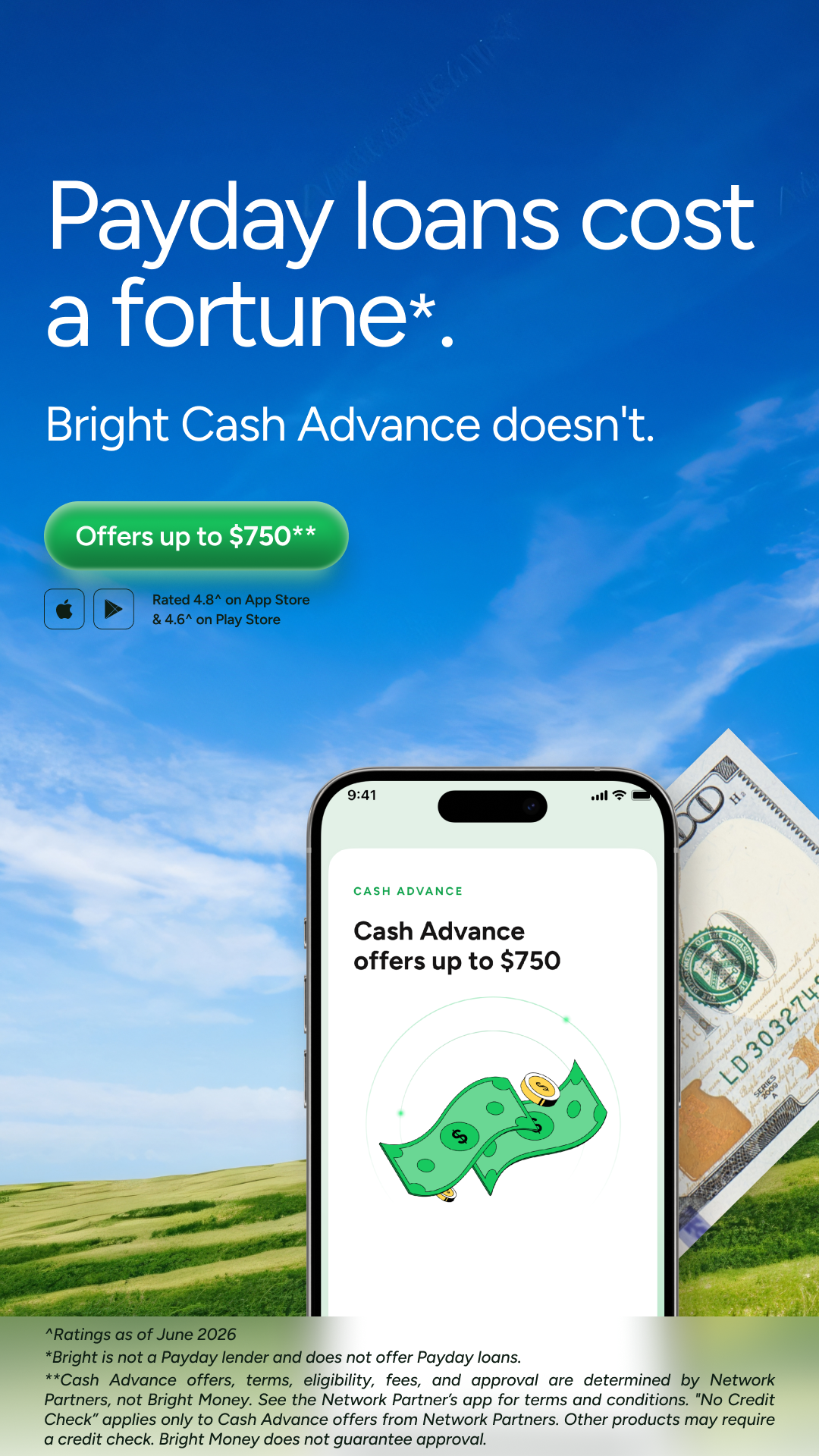 Bright Money Facebook ad