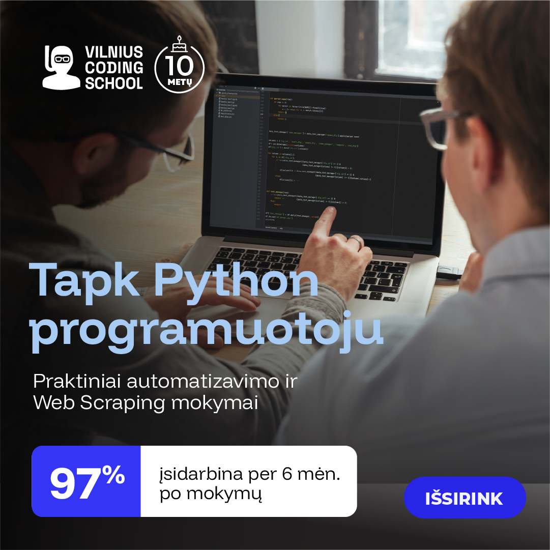 Vilnius Coding School Facebook ad