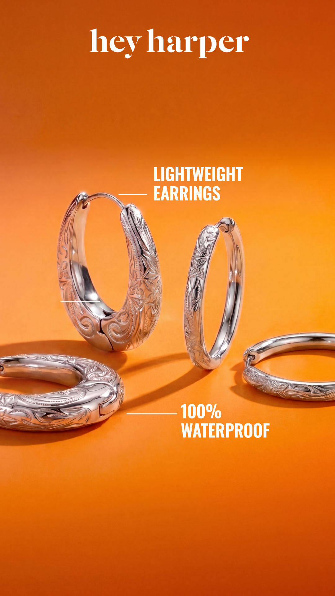 Hey Harper Facebook ad: Jewelry you'll never want to take off.