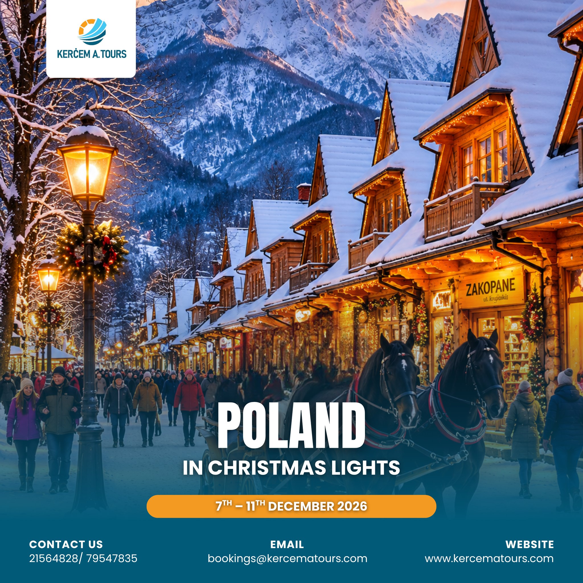 Kercem A' Tours Facebook ad: Poland in Christmas Lights