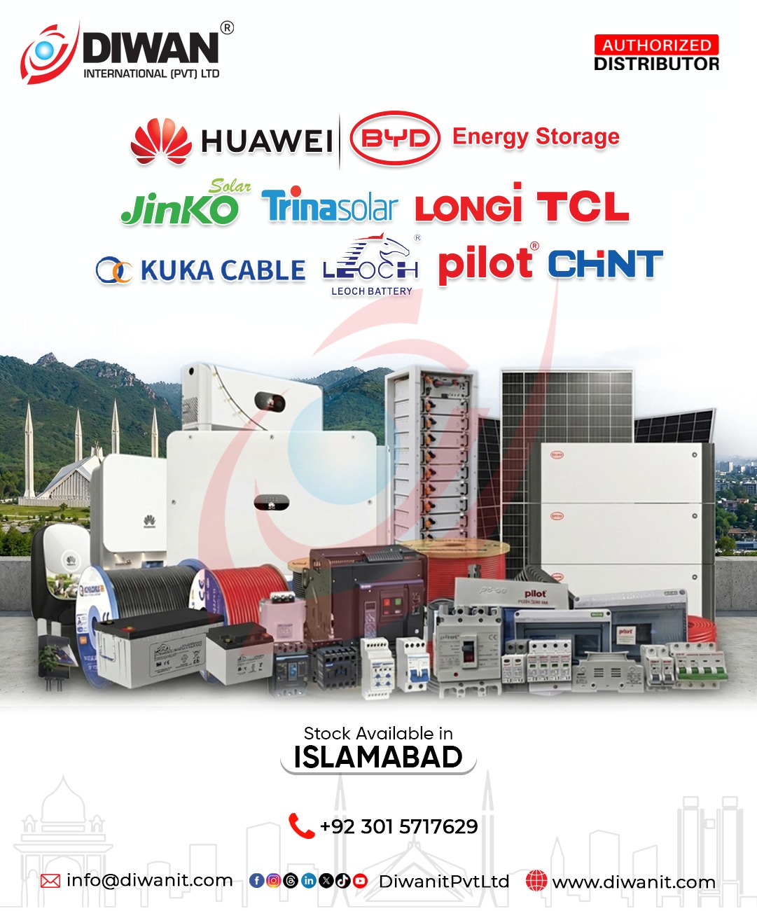 Diwan International Pvt Ltd Facebook ad: Huawei Inverter & Diwan International is Now in ISLAMABAD…