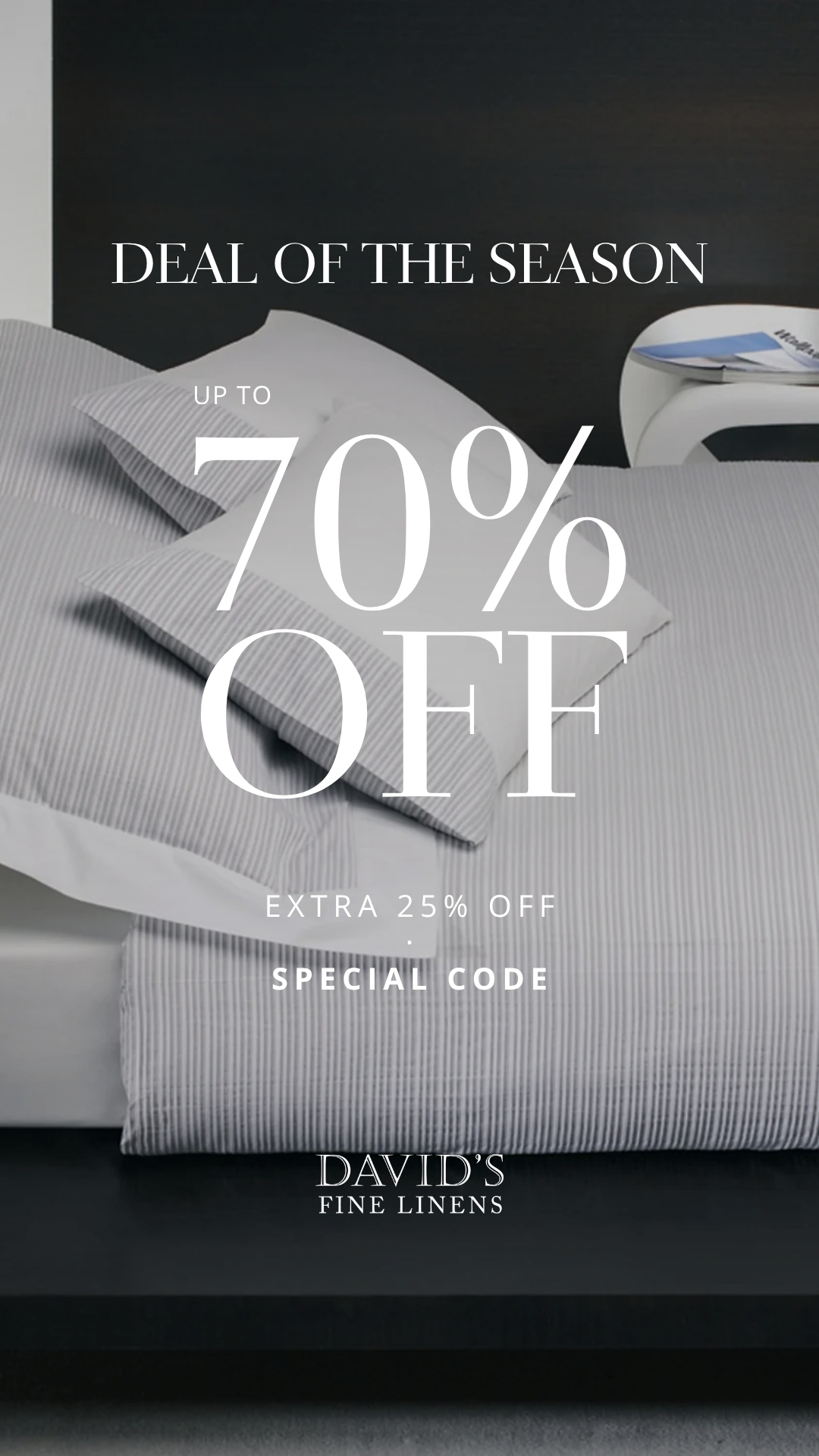 David's Fine Linens Facebook ad from May 13, 2026