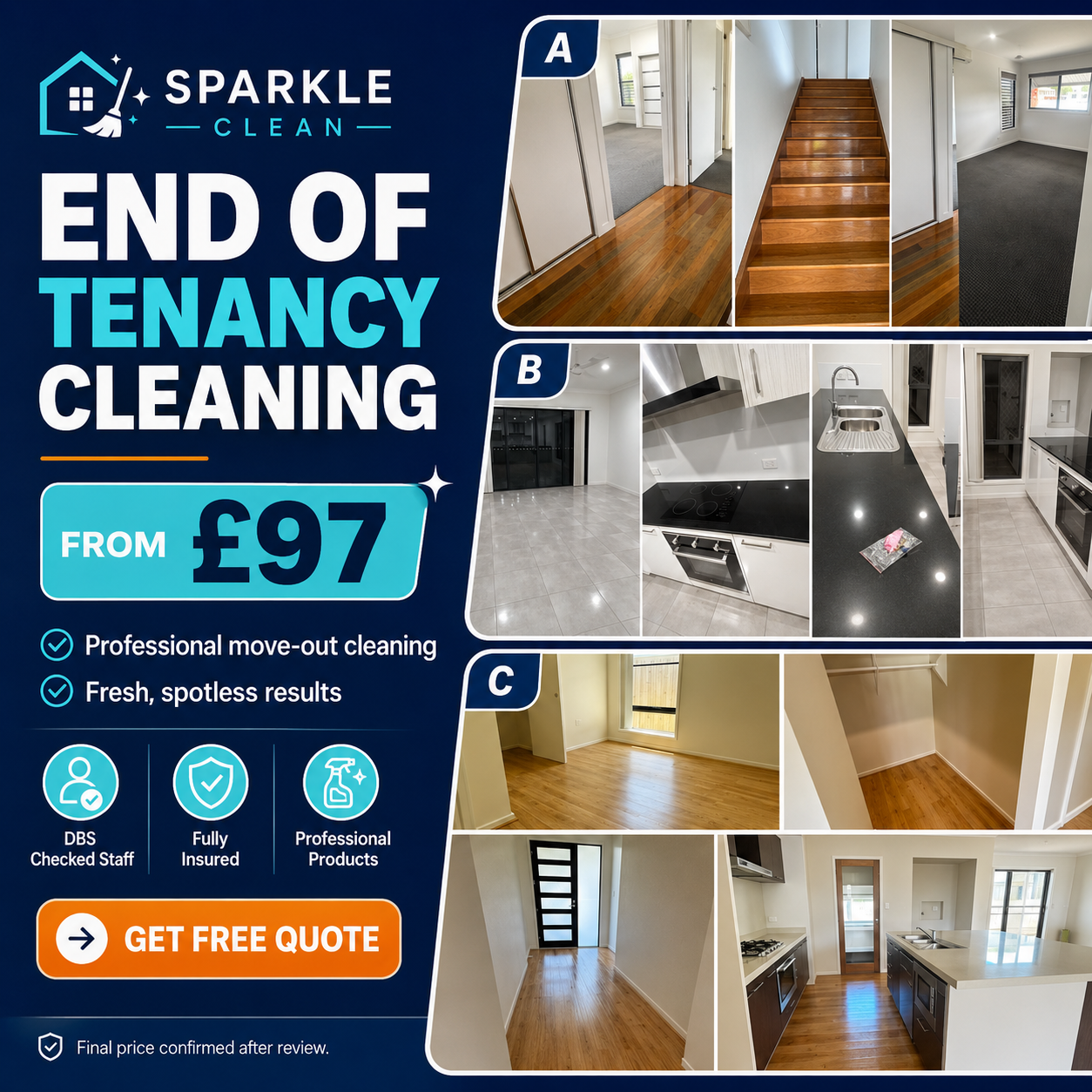 Suremaid Facebook ad: End of Tenancy Cleaning From £149
