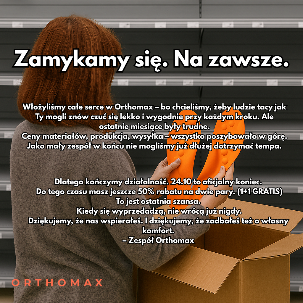 Orthomax.pl Facebook ad: Chcesz na zawsze zapomnieć o bólu stóp?