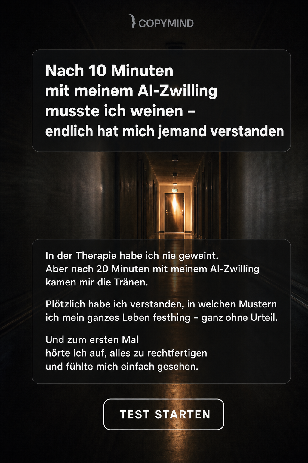 Copymind: AI twin for therapy Facebook ad