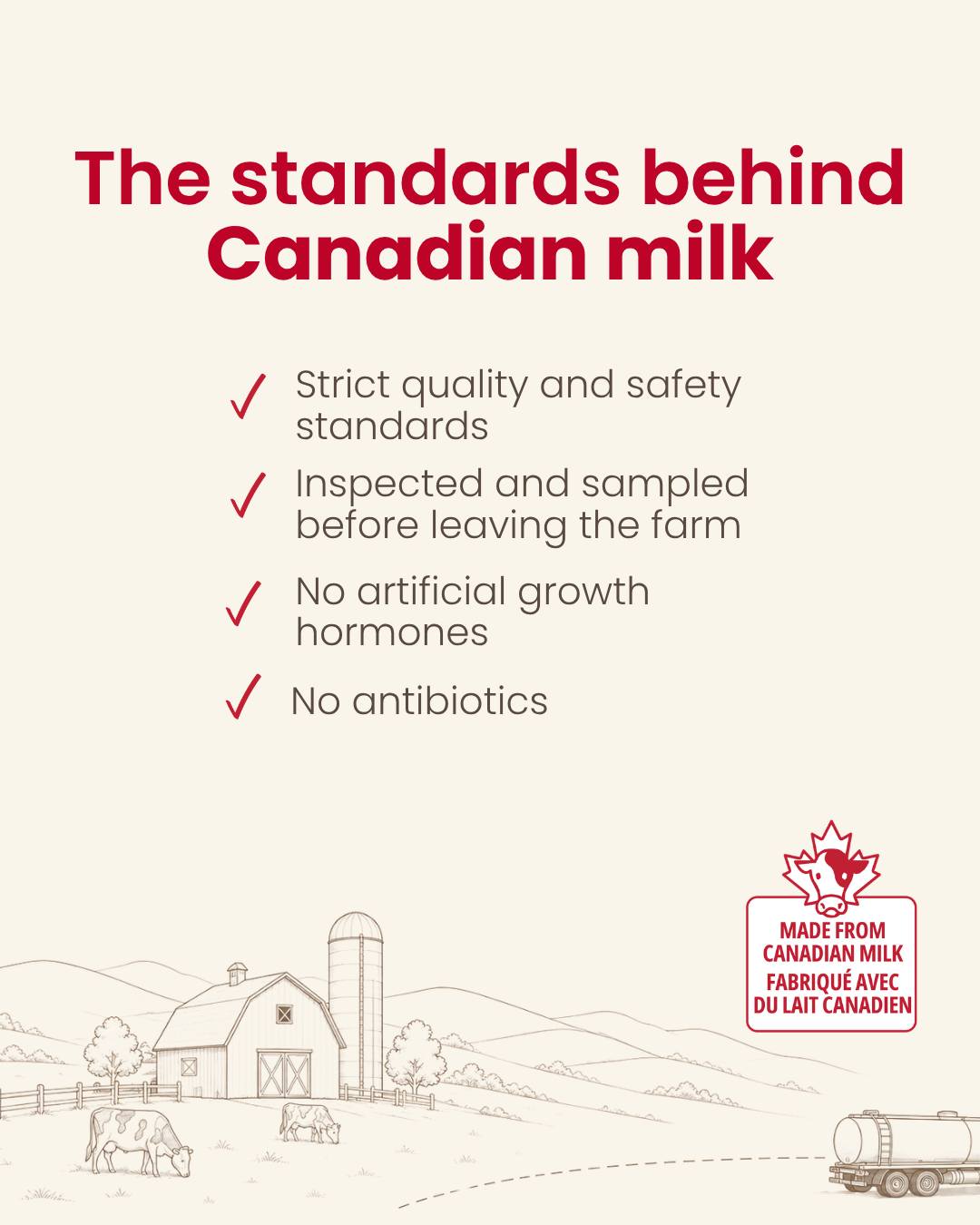 Niuriss Facebook ad: Choosing Canadian milk is about the standards behind…