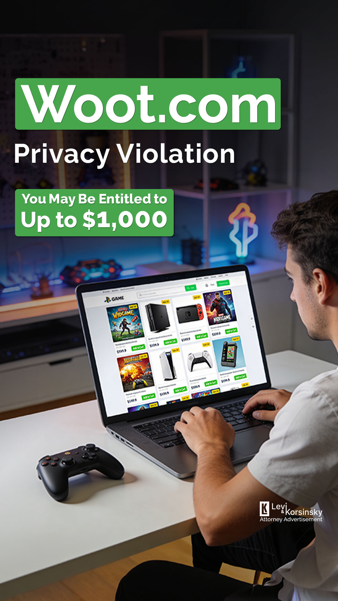 Levi & Korsinsky, LLP Facebook ad