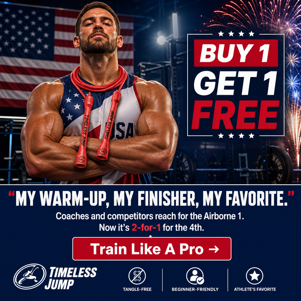 Timeless Jump Facebook ad: 4th of July Sale, Buy 1 Get 1 FREE