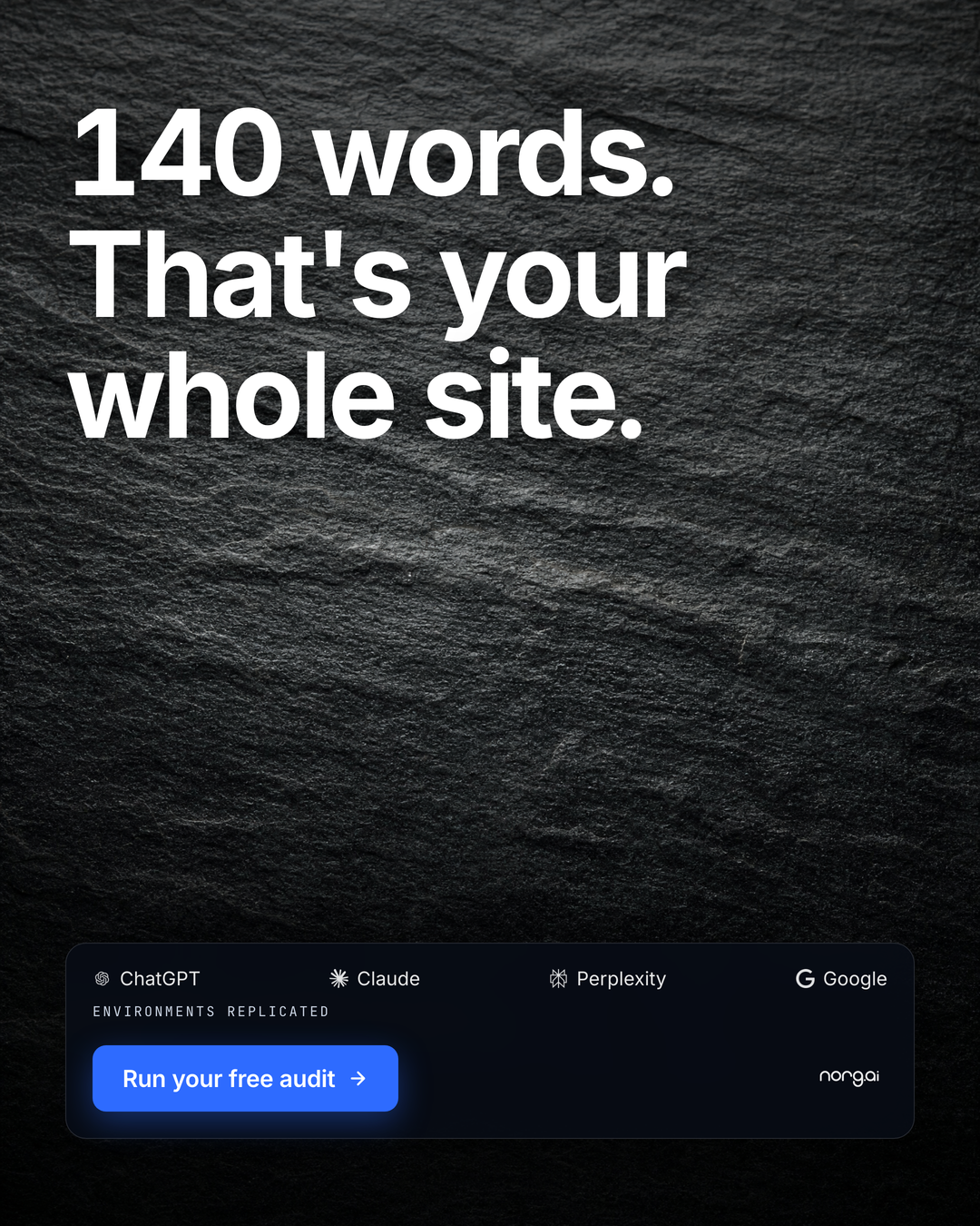 Norg AI Facebook ad: How much of your site does AI get?