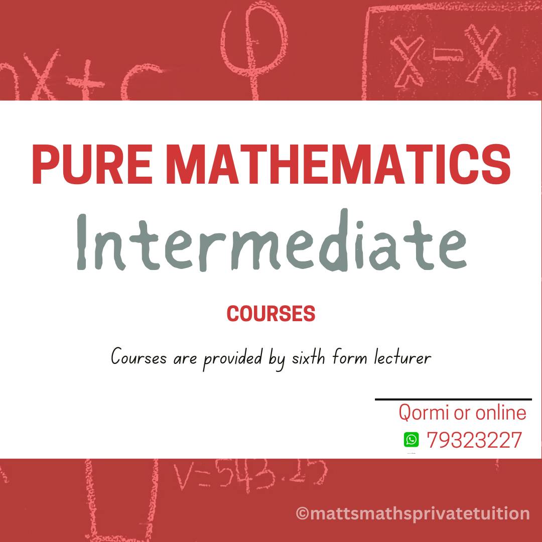 Matt's Maths Private Tuition - Mathematics Private Lessons in Malta Facebook ad: Intermediate Courses