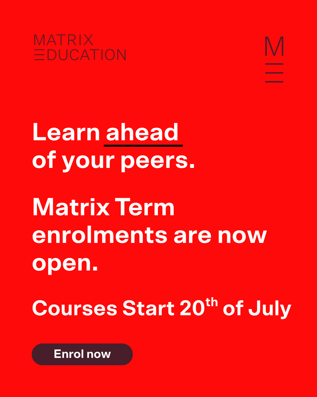 Matrix Education Facebook ad